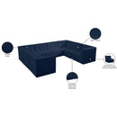 Meridian Relax Navy Velvet Modular Sectional IMAGE 11