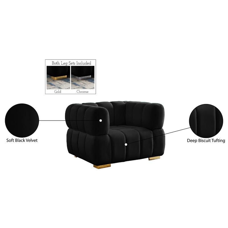 Meridian Gwen Black Velvet Chair IMAGE 16