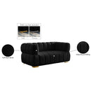 Meridian Gwen Black Velvet Loveseat IMAGE 16