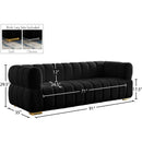 Meridian Gwen Black Velvet Sofa IMAGE 15