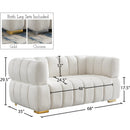 Meridian Gwen Cream Velvet Loveseat IMAGE 15