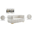 Meridian Gwen Cream Velvet Loveseat IMAGE 16