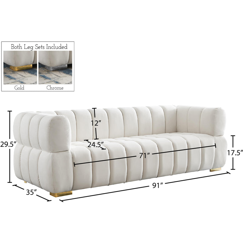 Meridian Gwen Cream Velvet Sofa IMAGE 15