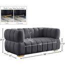 Meridian Gwen Grey Velvet Loveseat IMAGE 15