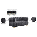 Meridian Gwen Grey Velvet Loveseat IMAGE 16