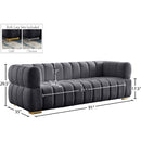 Meridian Gwen Grey Velvet Sofa IMAGE 15