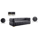 Meridian Gwen Grey Velvet Sofa IMAGE 16