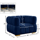 Meridian Gwen Navy Velvet Chair IMAGE 15