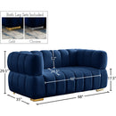 Meridian Gwen Navy Velvet Loveseat IMAGE 15