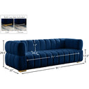 Meridian Gwen Navy Velvet Sofa IMAGE 15