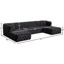Meridian Coco Black Velvet 3 pc Sectional (3 Boxes) IMAGE 15