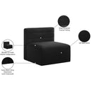 Meridian Quincy Black Velvet Modular Armless Chair IMAGE 15