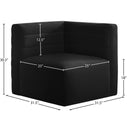 Meridian Quincy Black Velvet Modular Corner Chair IMAGE 13