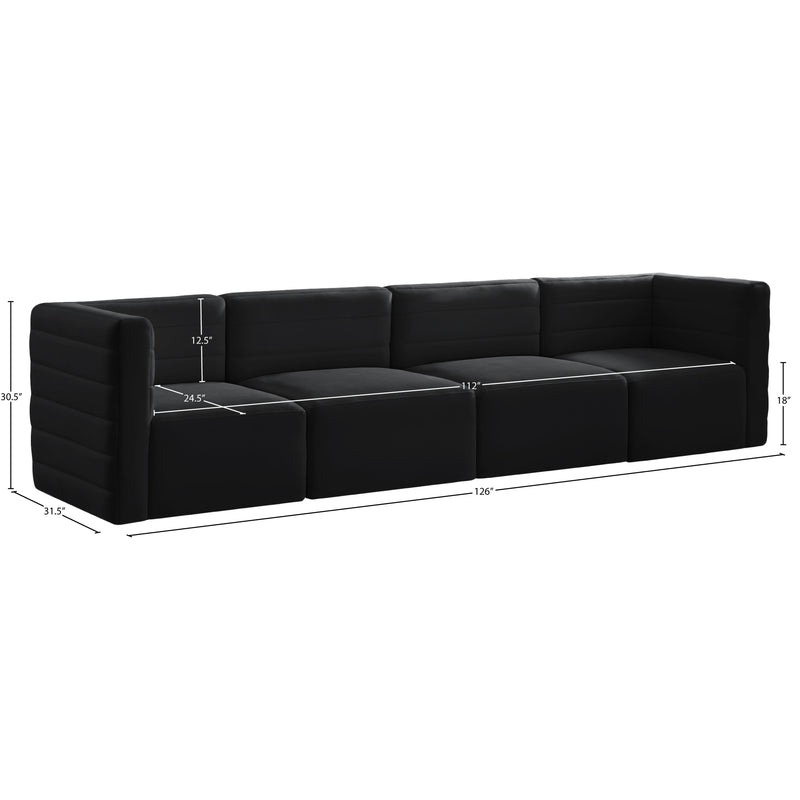 Meridian Quincy Black Velvet Modular Sofa IMAGE 14