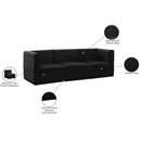 Meridian Quincy Black Velvet Modular Sofa IMAGE 15