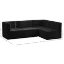 Meridian Quincy Black Velvet Modular Sectional IMAGE 14
