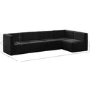 Meridian Quincy Black Velvet Modular Sectional IMAGE 14