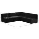 Meridian Quincy Black Velvet Modular Sectional IMAGE 13