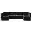 Meridian Quincy Black Velvet Modular Sectional IMAGE 14
