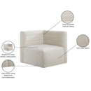 Meridian Quincy Cream Velvet Modular Corner Chair IMAGE 14
