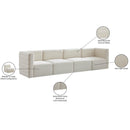 Meridian Quincy Cream Velvet Modular Sofa IMAGE 15