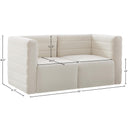 Meridian Quincy Cream Velvet Modular Sofa IMAGE 14