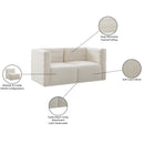 Meridian Quincy Cream Velvet Modular Sofa IMAGE 15