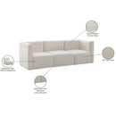 Meridian Quincy Cream Velvet Modular Sofa IMAGE 15