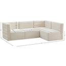 Meridian Quincy Cream Velvet Modular Sectional IMAGE 14