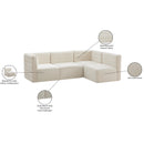 Meridian Quincy Cream Velvet Modular Sectional IMAGE 15