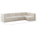 Meridian Quincy Cream Velvet Modular Sectional IMAGE 14