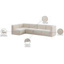 Meridian Quincy Cream Velvet Modular Sectional IMAGE 15