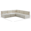 Meridian Quincy Cream Velvet Modular Sectional IMAGE 13