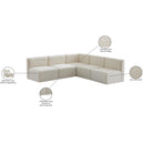 Meridian Quincy Cream Velvet Modular Sectional IMAGE 14