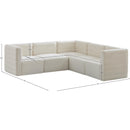 Meridian Quincy Cream Velvet Modular Sectional IMAGE 13