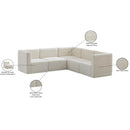 Meridian Quincy Cream Velvet Modular Sectional IMAGE 14