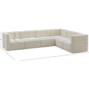 Meridian Quincy Cream Velvet Modular Sectional IMAGE 14