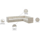 Meridian Quincy Cream Velvet Modular Sectional IMAGE 15