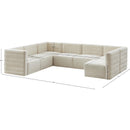 Meridian Quincy Cream Velvet Modular Sectional IMAGE 16