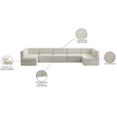 Meridian Quincy Cream Velvet Modular Sectional IMAGE 15