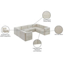 Meridian Quincy Cream Velvet Modular Sectional IMAGE 16