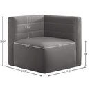 Meridian Quincy Grey Velvet Modular Corner Chair IMAGE 13