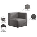 Meridian Quincy Grey Velvet Modular Corner Chair IMAGE 14