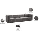 Meridian Quincy Grey Velvet Modular Sofa IMAGE 15