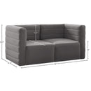 Meridian Quincy Grey Velvet Modular Sofa IMAGE 14