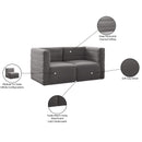 Meridian Quincy Grey Velvet Modular Sofa IMAGE 15