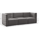 Meridian Quincy Grey Velvet Modular Sofa IMAGE 14