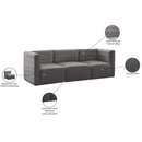 Meridian Quincy Grey Velvet Modular Sofa IMAGE 15