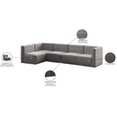 Meridian Quincy Grey Velvet Modular Sectional IMAGE 15