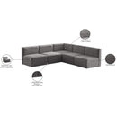 Meridian Quincy Grey Velvet Modular Sectional IMAGE 14